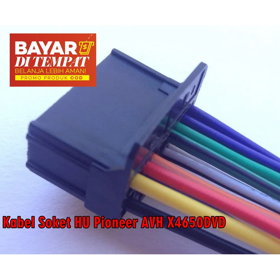 Kabel Head Unit Soket Pioneer AVH X4650DVD/AVH-X4650DVD 2 DIN Kabel Soket Colokan Tape Mobil Pioneer