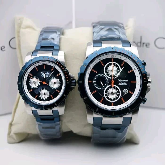 Sale JAM TANGAN ALEXANDRE CHRISTIE AC6141 AC 6141 BLUE SILVER COUPLE Terkini