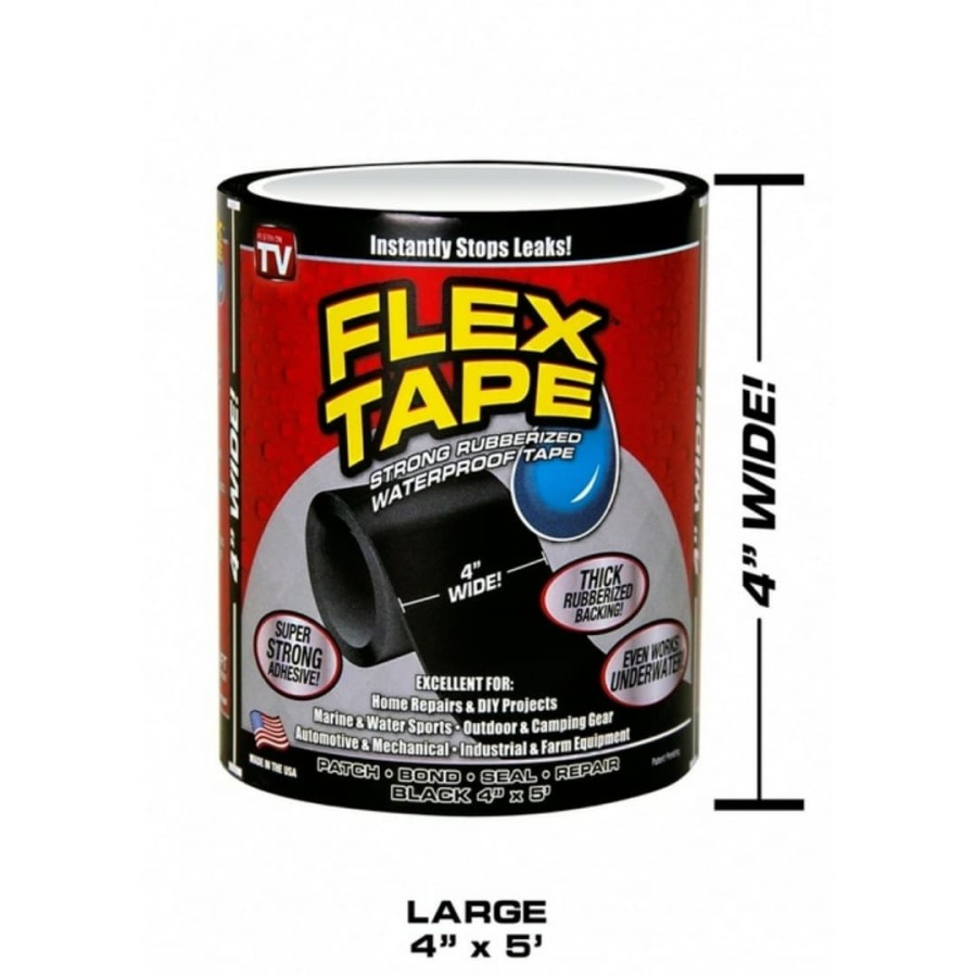 FLEX TAPE Lakban Solatip Lem Penambal Ajaib Super Kuat Anti Air Pipa Kaca Bocor Waterproof Rubberized Hitam Serbaguna