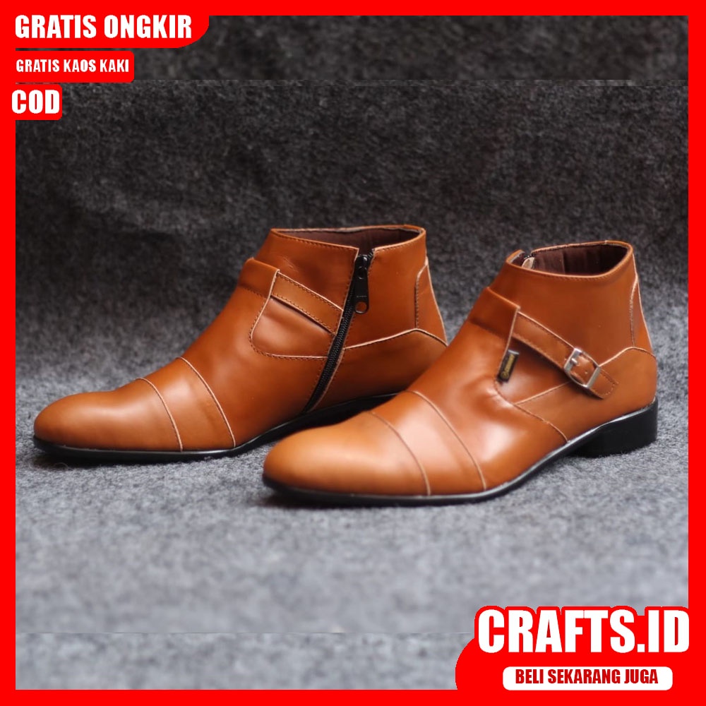 CRAFTS X JULIUS  Sepatu Formal Pria Pantofel Kulit Asli Kerja Kantor Cowok Sepatu Casual