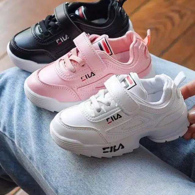 PROMO Sepatu Sekolah TK/SD Anak perempuan dan laki laki sport_fila untuk anak umur 1-10 thn bisa COD