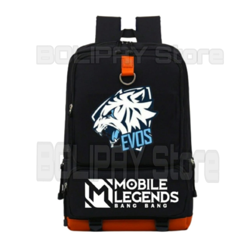 Tas Ransel anak sekolah Laki-laki Tk Sd Smp Gaming Mobile Legend Motif Evos Terbaru 2022 - Ready Merah Hitam Biru