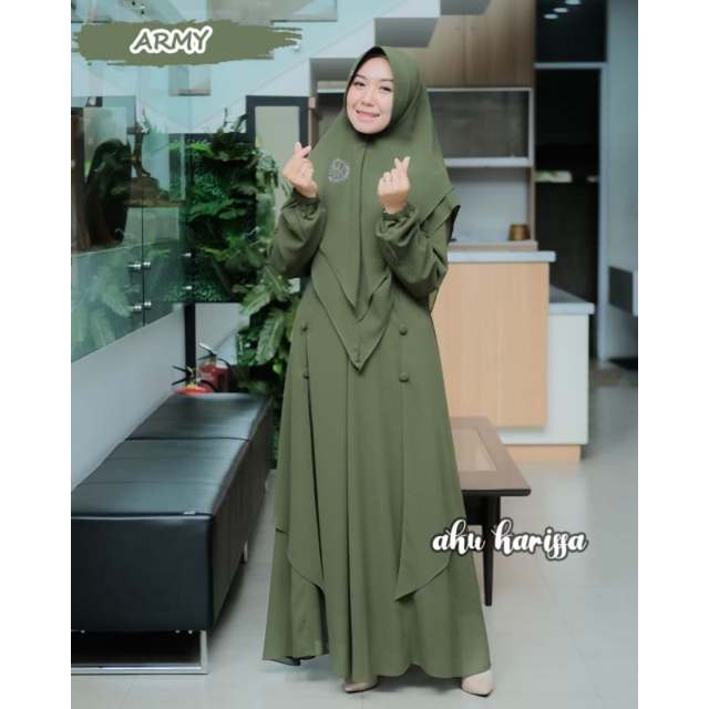 Nadifah GAMIS  set hijab babydoll armany layer  ORI AKU KARISSA Ld 110 /SET KAMILA SYARI ORI AKU KAR