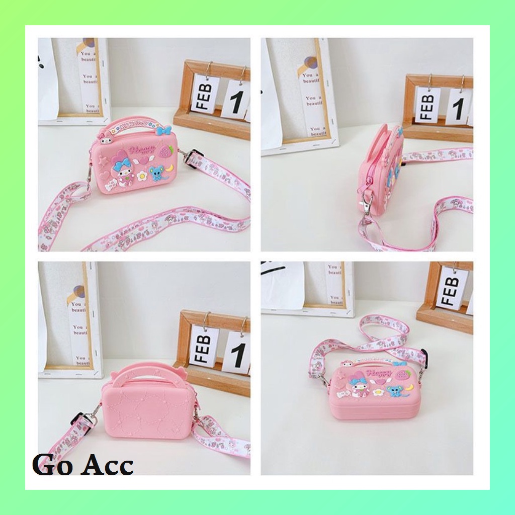 Tas silikon anak warna lilac cantik selempang bahu FT22