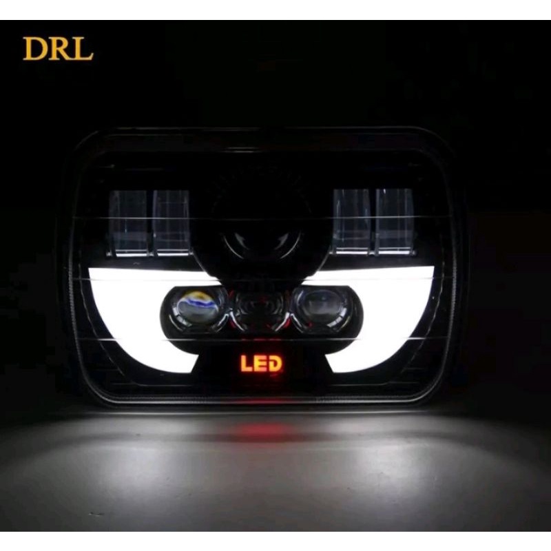 Lampu LED Utama Depan 5x7 Inc 7x5 Inc Mobil Motor H4 Hi Lo Daymaker Kotak Taft Feroza L300 Kijang Super