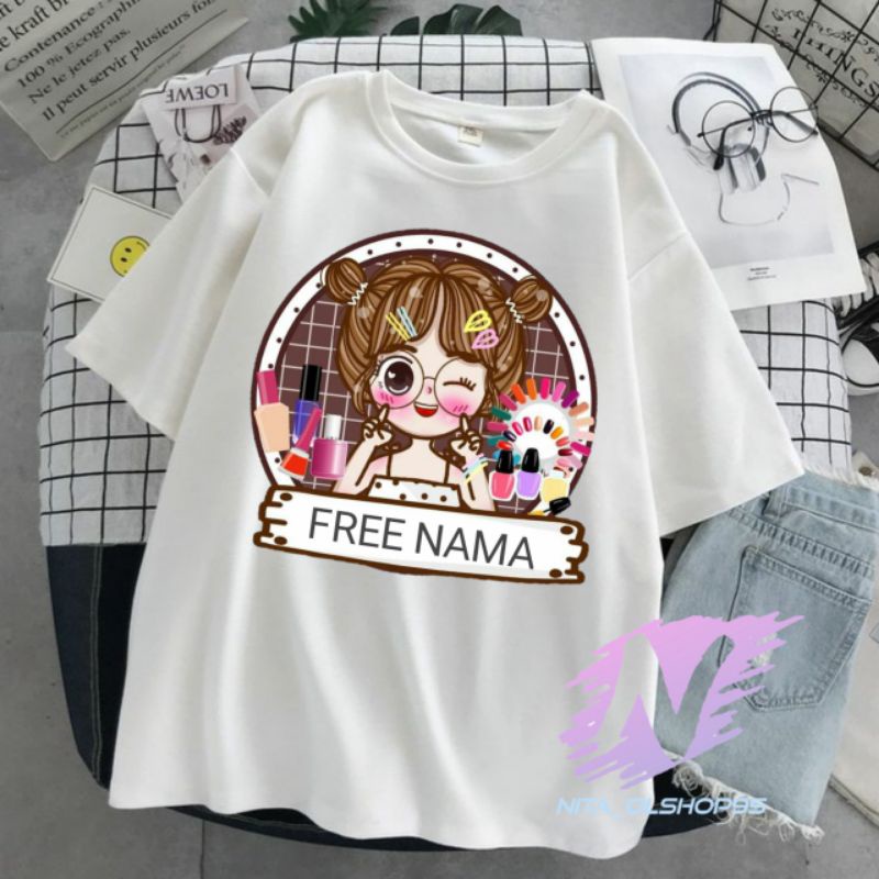 kaos Animasi kartun anak lucu baju animasi make up gratis nama