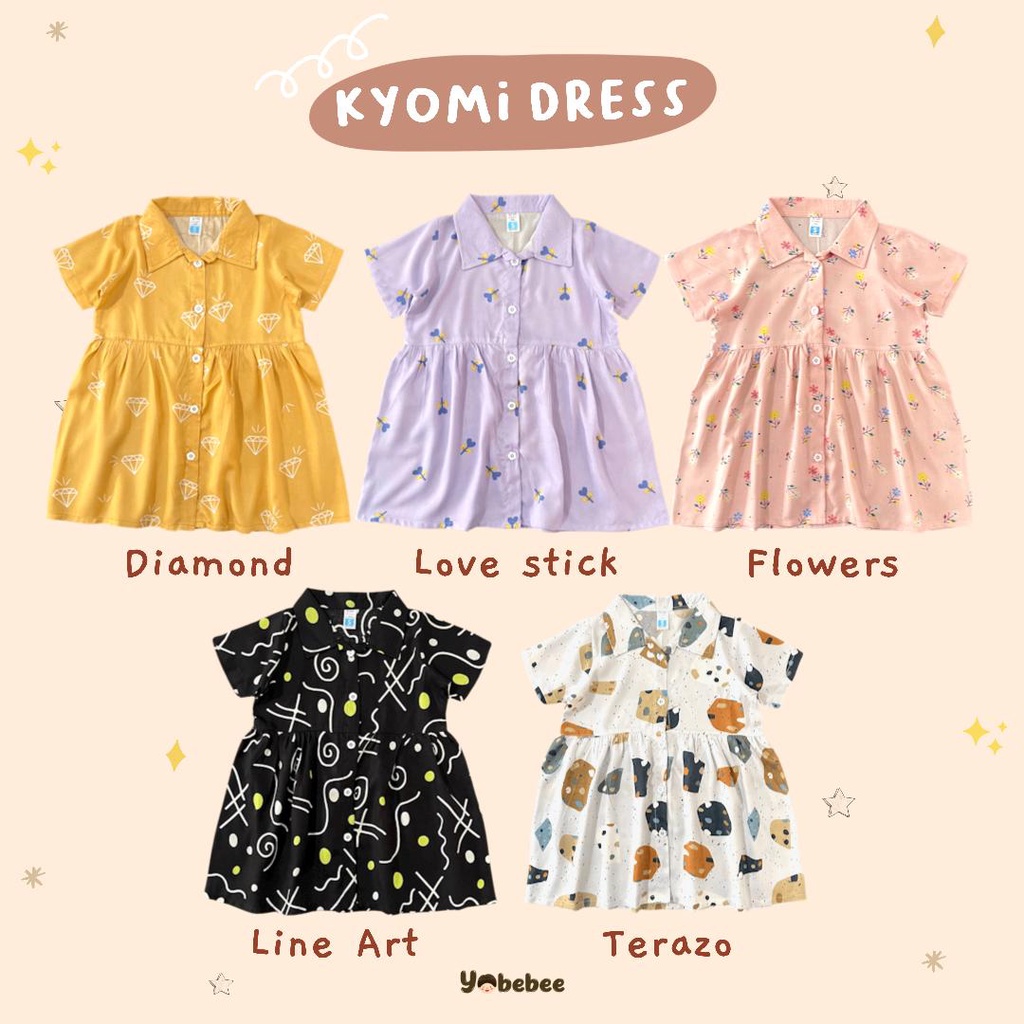 YOBEBEE KYOMI DRESS DRESS ANAK PEREMPUAN FASHION ANAK PEREMPUAN