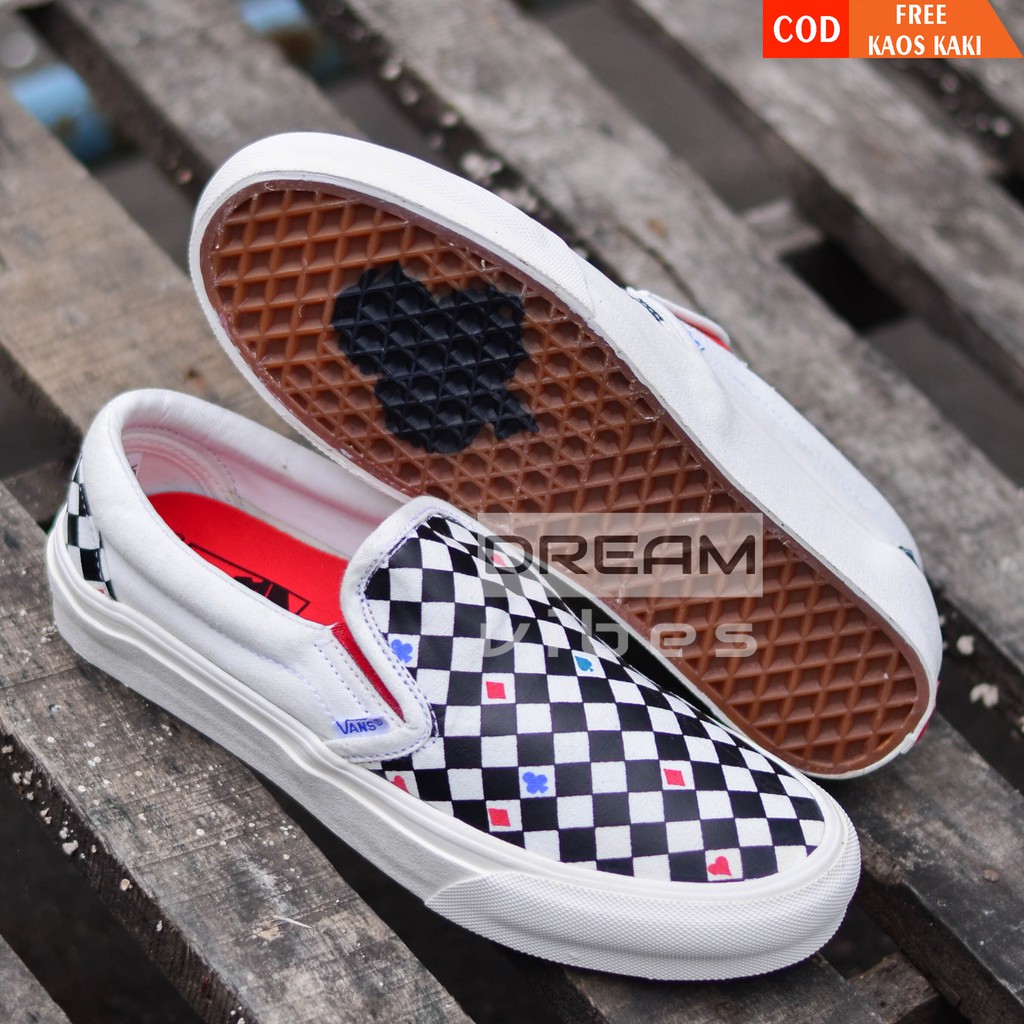 Jual NEW VANS SLIP ON CHEKERBOARD LX VAULT PLAYING CARD OG MOTIF KARTU 100 IMPORT DT Shopee