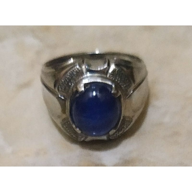 Cincin Blue Sapphire + sertifikat GRI