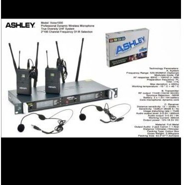 Mic Wireless Clip On & Headset Ashley Voice 1000