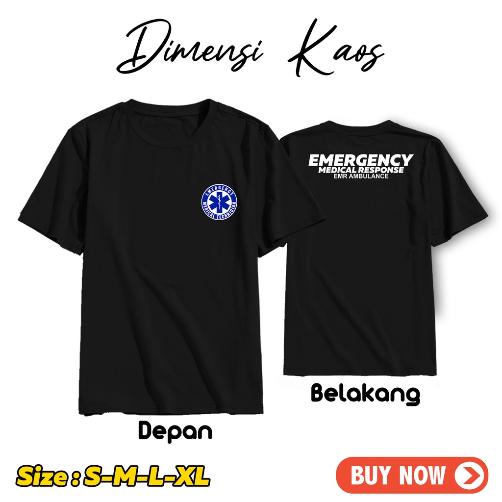 Kaos Driver Ambulance EMERGENCY MEDICAL RESPONSE AMBULANCE Free Nama Terbaru Murah Distro / Kaos Dri