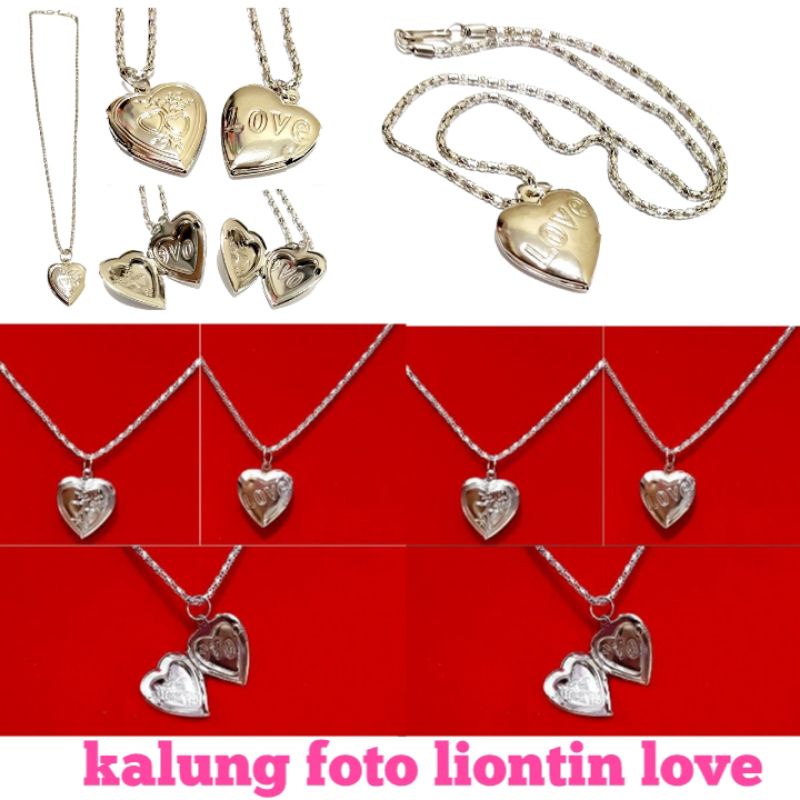 Kalung cewek perempuan murah kalung liontin foto love murah