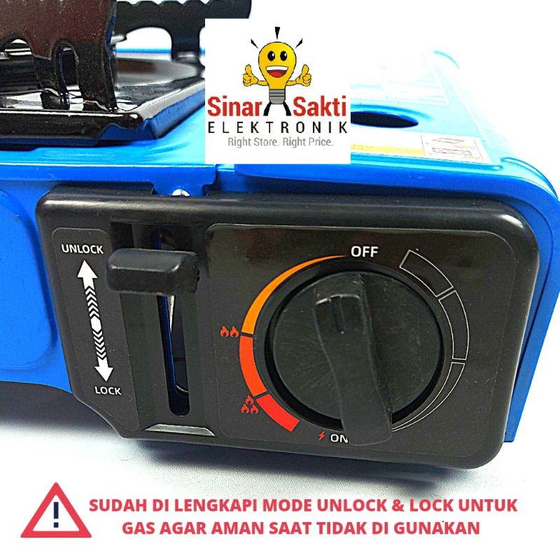 Kompor Gas Portable 2 in 1 Omicko - Kompor Kaleng Camping Piknik BBQ