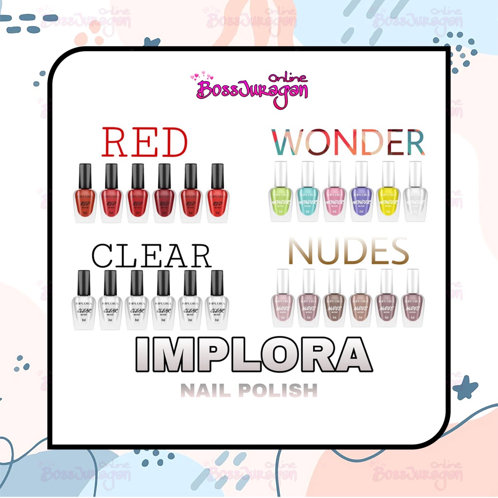 (BOSS) KUTEK - IMPLORA NAIL POLISH NEW - IMPLORA KUTEK WONDER / NUDES / CLEAR / RED (CAT KUKU IMPLORA)