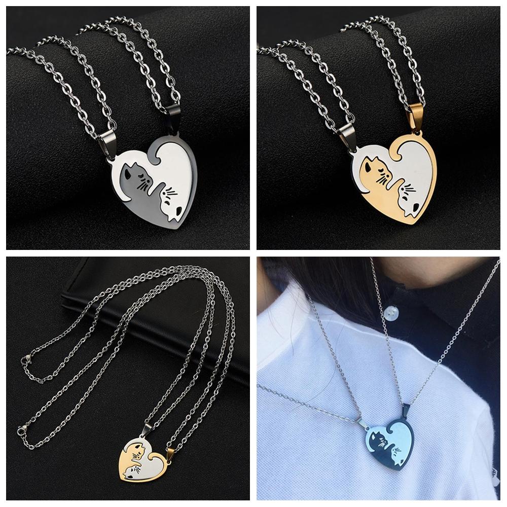 Kalung Kucing Nanas Fashion Perhiasan Hadiah Untuk Pasangan Kalung Yin Yang Anti Karat