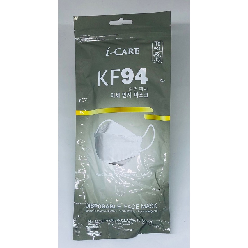 Masker KF94 ICARE 4PLY Embos I-Care Korea Earloop KF 94 Premium Quality