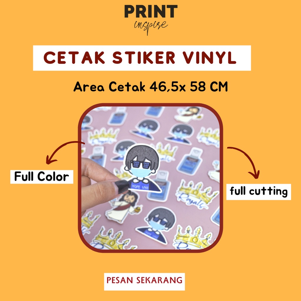 

Stiker Vinyl Full Cut A2/ Custom Stiker Print + Die Cut