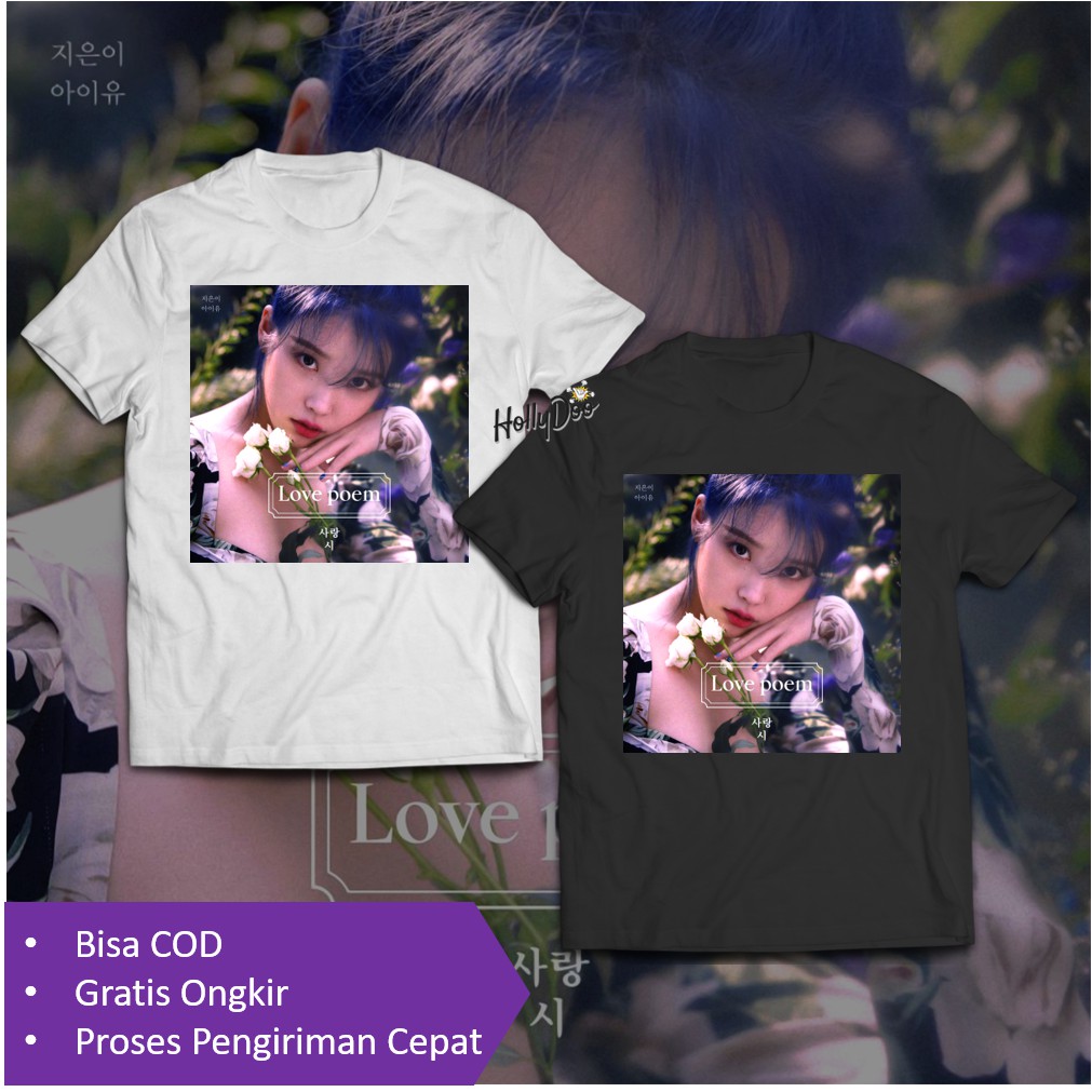 IU Love Poem T-Shirt Extended play Kaos Lee Ji-eun Pria dan Wanita