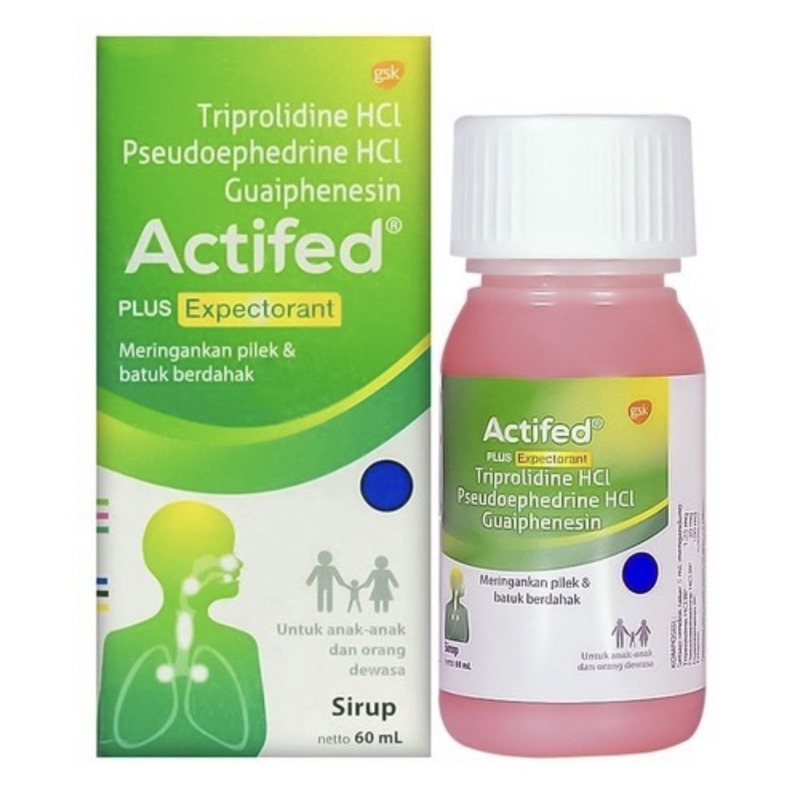 Actifed hijau expectorant sirup 60 ml ( obat batuk berdahak )