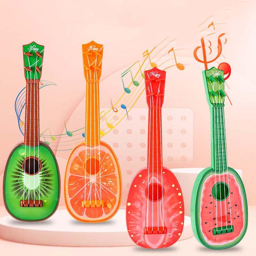 NEEDWAY Ukulele Mini Tahan Lama Hiburan Buah Mainan Anak Instrumen Senar Montessori Mainan Gitar Mainan