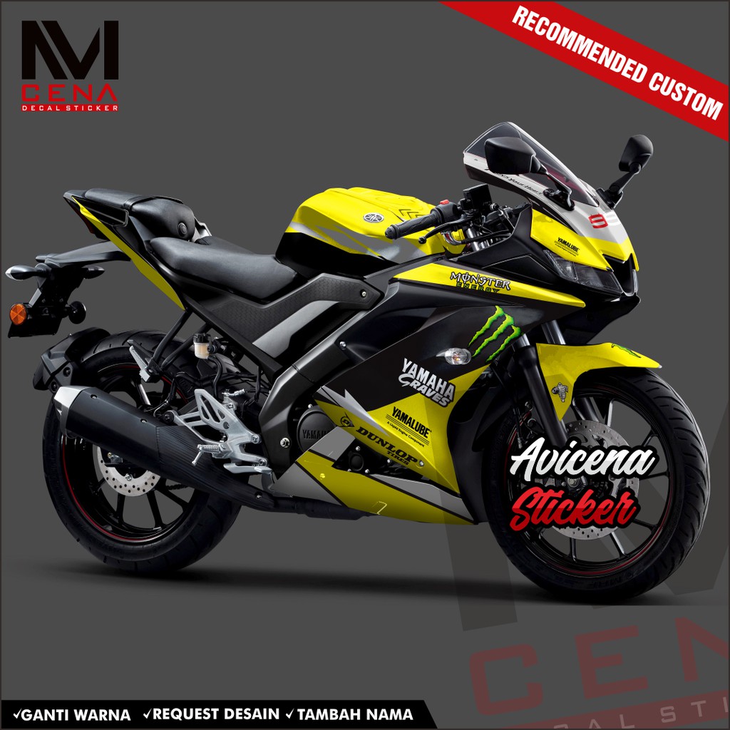 Sticker Decal R15 V3 Full Body Decal Sticker Yamaha R15 V3 Striping r15 v3 full body yelofx