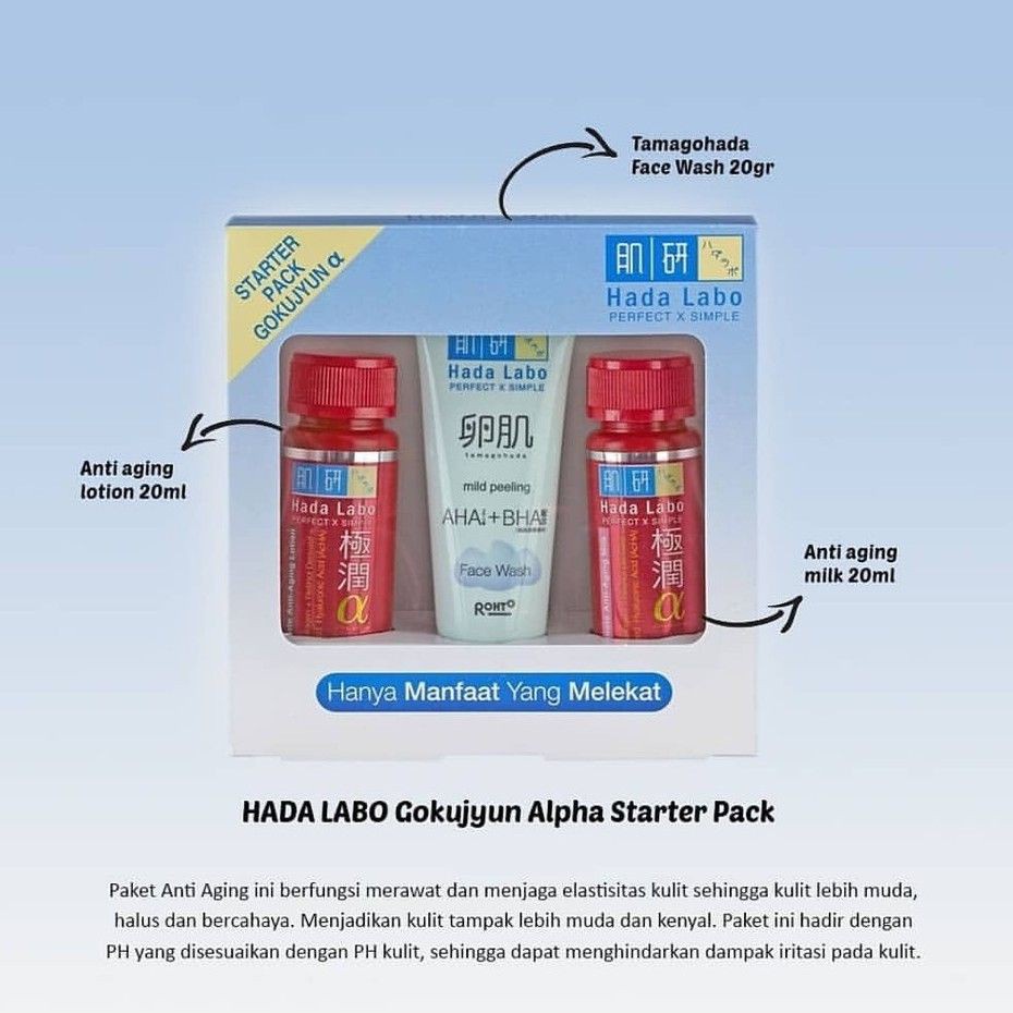 ⭐ BAGUS ⭐ HADA LABO STARTER PACK SHIROJYUN SERIES | Hadalabo Gokujyun Alfa Starter Kit
