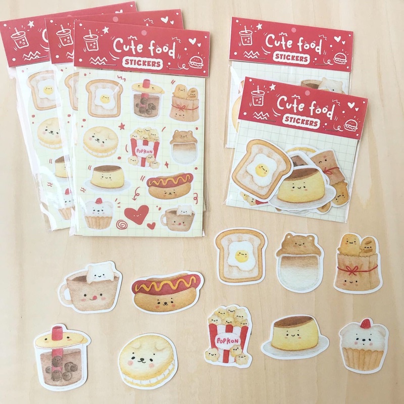 sticker lucu sticker planner - CUTE FOOD by mentol art