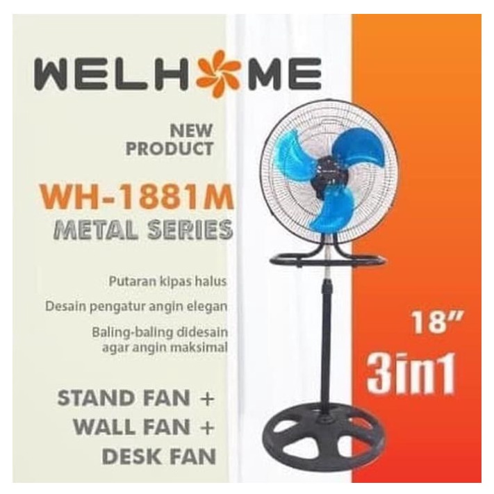 Welhome WH-1881M Kipas Angin Tornado 3 in 1