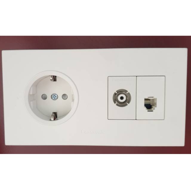 Panasonic Stopkontak CP + soket TV dan Telp style white