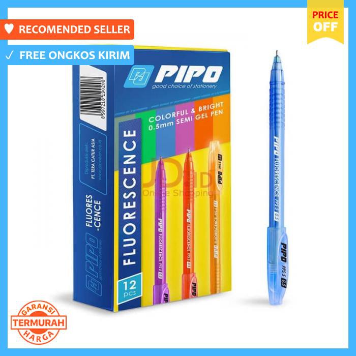 Jual Pulpen Pipo Sg Fluorescence Pps5 Tinta Hitam (1 Pack = 12 Pcs) Alat Tulis Indonesia