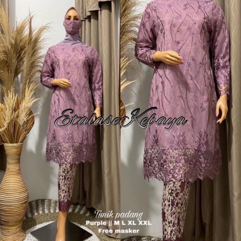 Cod/real pict stelan tunik padang/tunik modern/kebaya pesta/kebaya kondangan/kebaya wisuda/best produk stelan Tunik Tulle premioum quality/kebaya tunik/stelan tunik kebaya modern kebaya pesta kebaya wisuda kebaya brukat tunik brokat tunik tile