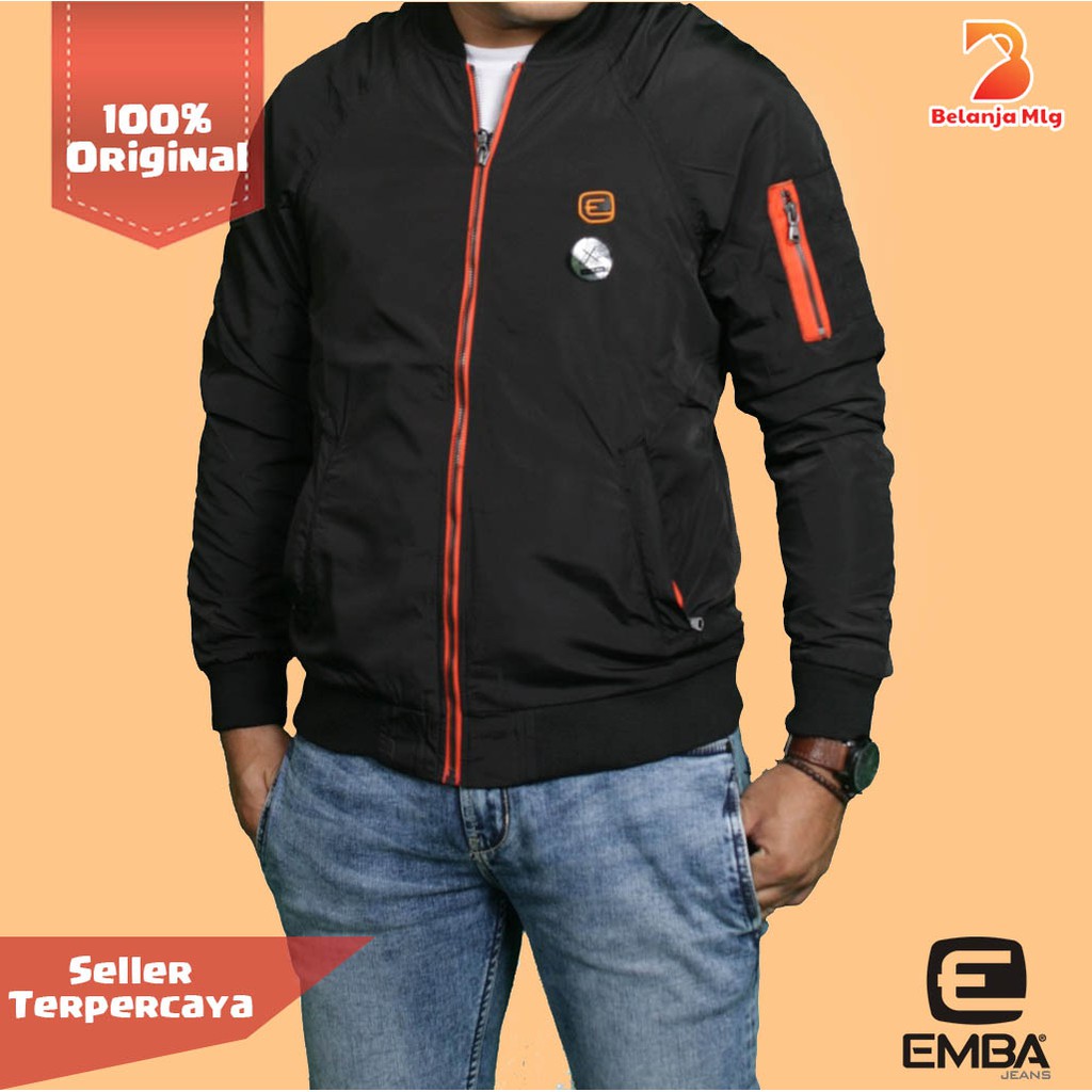 JAKET FASHION PRIA COWOK LAKI LAKI REMAJA BOMBER EMBA JEANS DISTRO KEREN TERBARU 2020 MURAH JOVINO 1