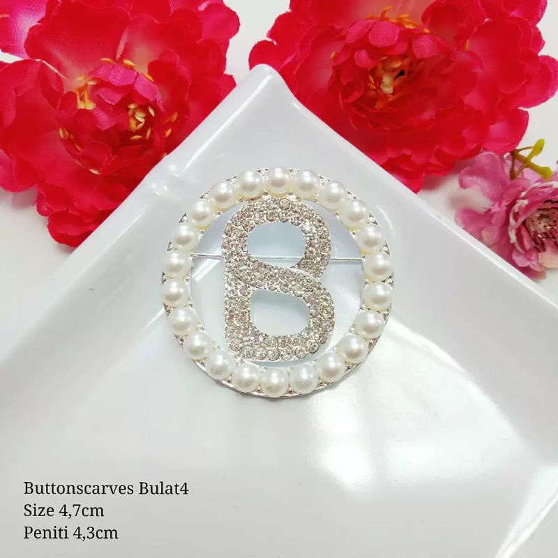 Bros Buttonscraves / Bros Ala Buttonscarves  / Bros Button / Buttonscarves Brooch / Orderinkuy Bros-Bulat Mutiata Silver