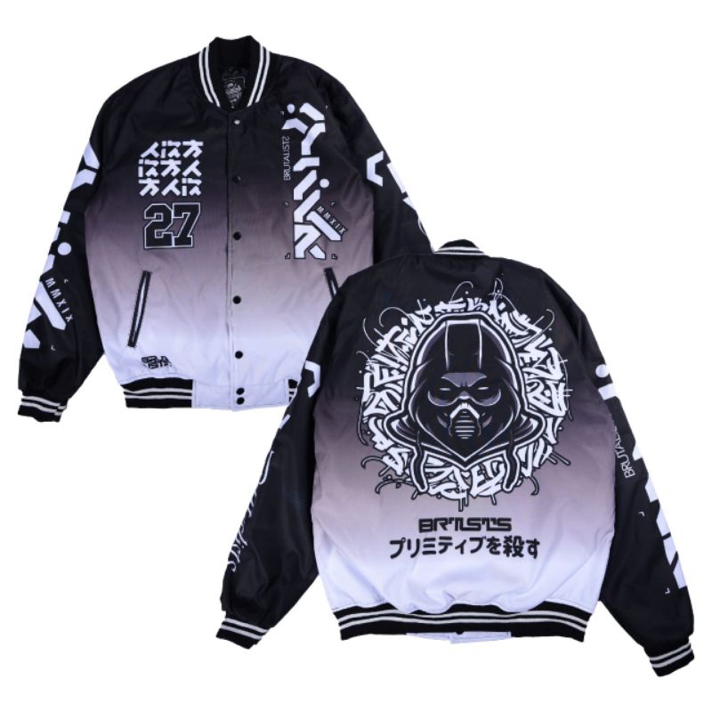 JAKET VARSITY BASEBALL BRUTALISTS DENIM JAKET UNISEX ORIGINAL PRIA WANITA-V15