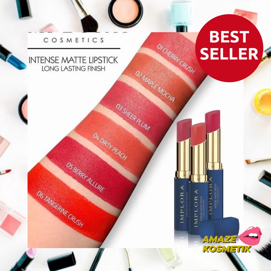 [ 1KG=40Pcs]   LIPSTIK MODEL PUTAR IMPLORA / IMPLORA INTENSE LONGLASTING MATTE FINISH (BPOM)