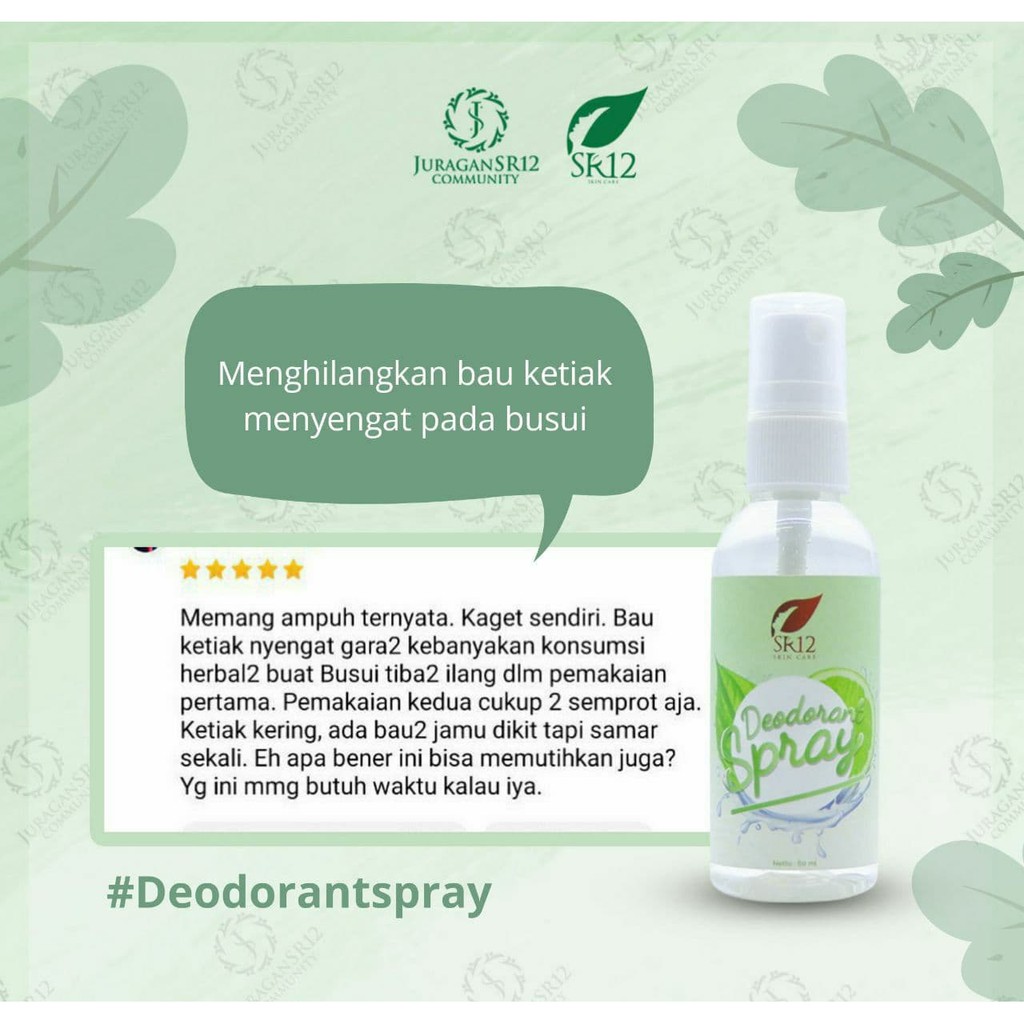 Deodorant Spray SR12 Paket Skincare Bpom Penghilang Bau Badan Ketiak Deodoran Spray Sabun Bulus SR12