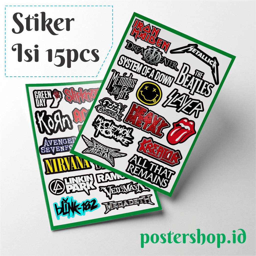 

[ISI 15PCS] Sticker Stiker Setiker Band 4 Untuk Laptop | HP | BINDER | Helm | Motor Anti Air