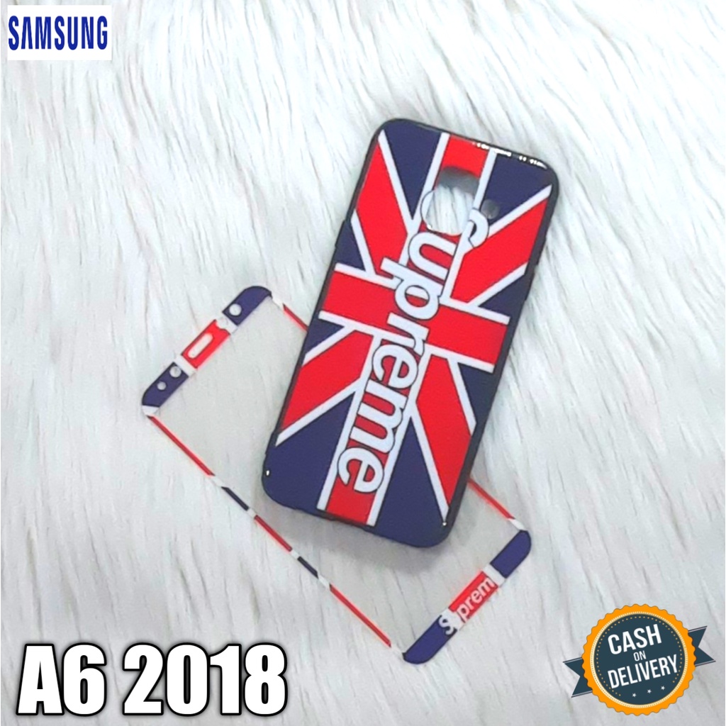 Case + Tempered Glass Samsung A6 2018/Casing Hp/Case Pelindung Hp