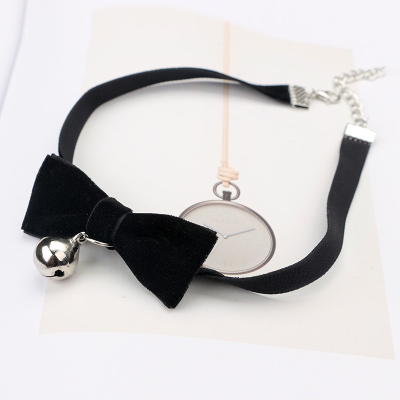 CH-05 kalung choker bell lonceng kain velvet pita chocker jepang korea ribbon