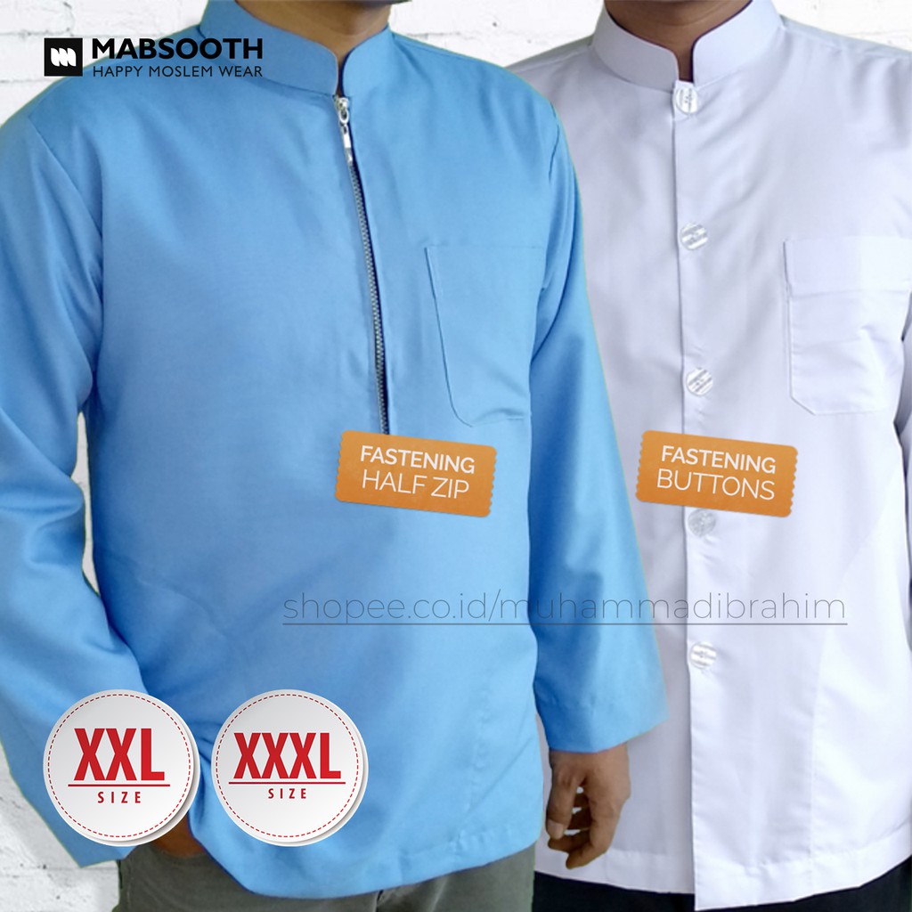 Baju Koko Pria Jumbo Haibah Salaf Takwa Habib Habaib Lengan Panjang Mabsooth Original Model Yamani