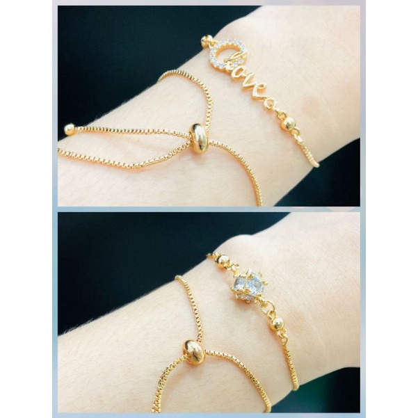 XAK-99.Gelang serut Wanita xuping berlapis emas dengan mata zircon.