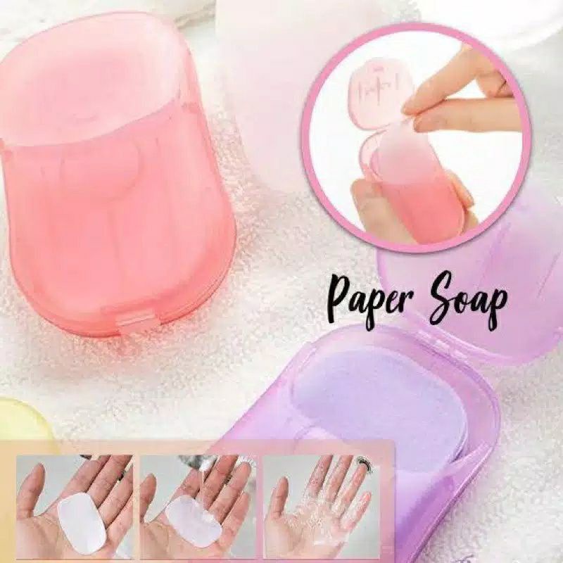 Sabun Kertas Praktis Mini Travelling Paper Soap / Hand Soap Mini