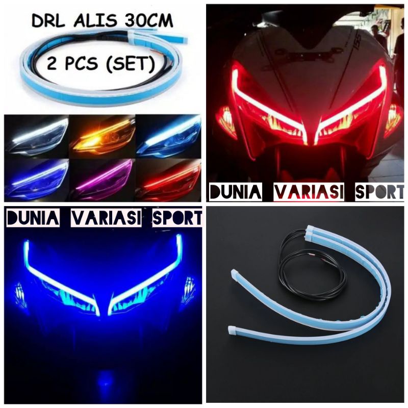 Lampu Alis 30cm 2 Mode Running Isi 2 Aerox,Vario,PCX,Nmax,Cbr150R,R15,Ninja, Dll