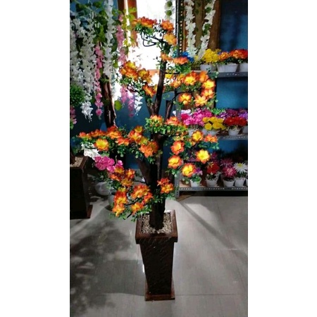 bunga hias sudut ruangan+pot/COD