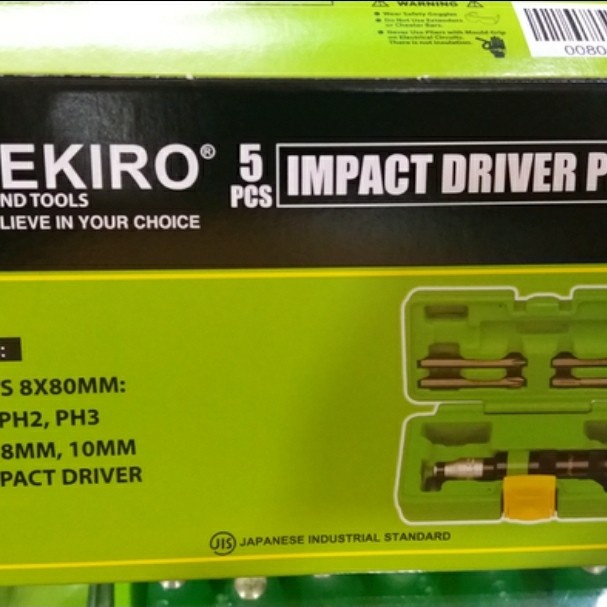 OBENG KETOK TEKIRO 5 PCS IMPACT SREWDRIVER BIT TEKIRO 5PCS BOX PLASTIK