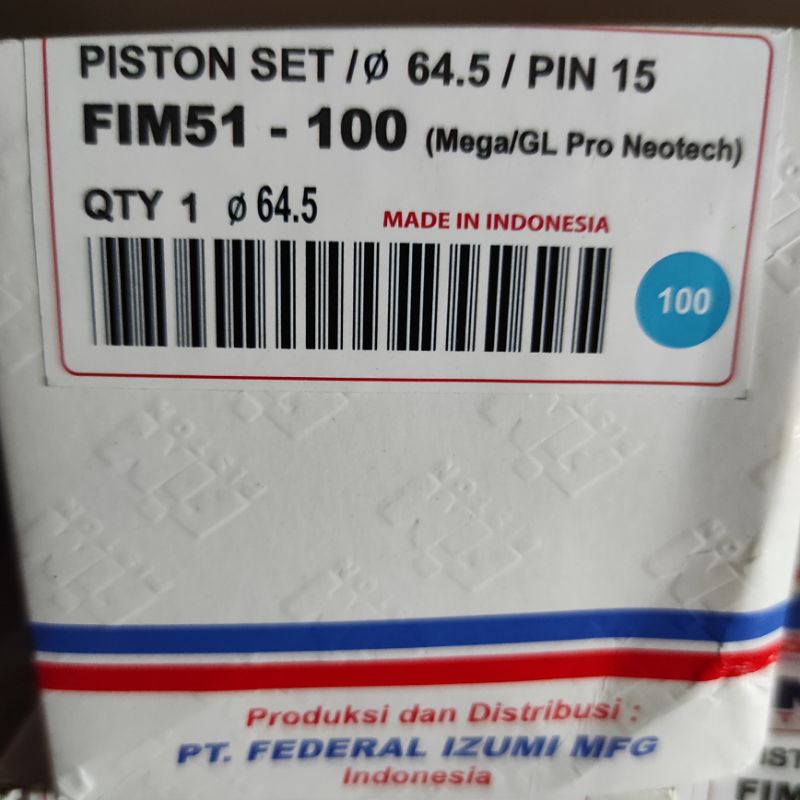 Piston Kit FIM FIM51 Megapro GLPRO-os.100 (64.5)