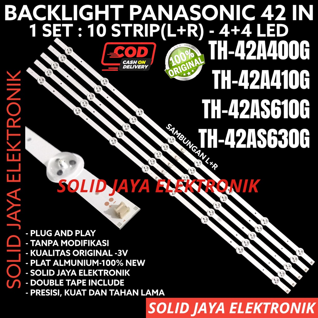 BACKLIGHT TV LED PANASONIC 42 INC TH-42A400G TH-42A410G TH-42AS610G TH-42AS630G LAMPU BL LED 3V 8K TH 42A400 42A410 42AS610 42AS630 42A400G 42A410G 42AS610G 42AS630G 42AS 42A TH42A400G TH42A410G TH42AS610G TH42AS630G PANASONIC LAMPU 42INC 42INCH 42IN 8K