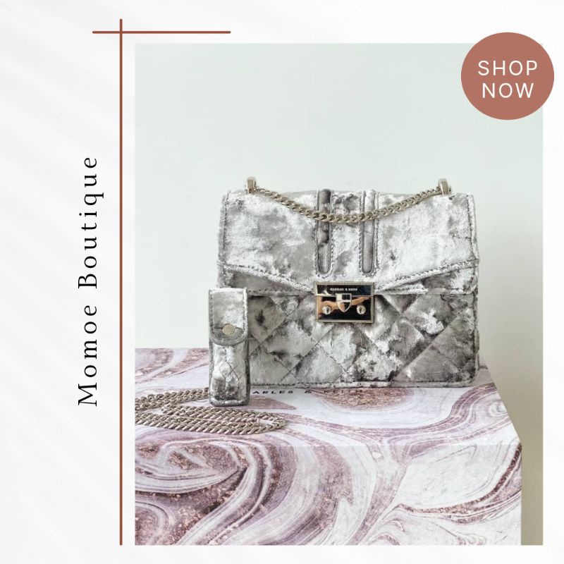 C1246 Tas Selempang Wanita CK Velvet Chain Crossbody Bag