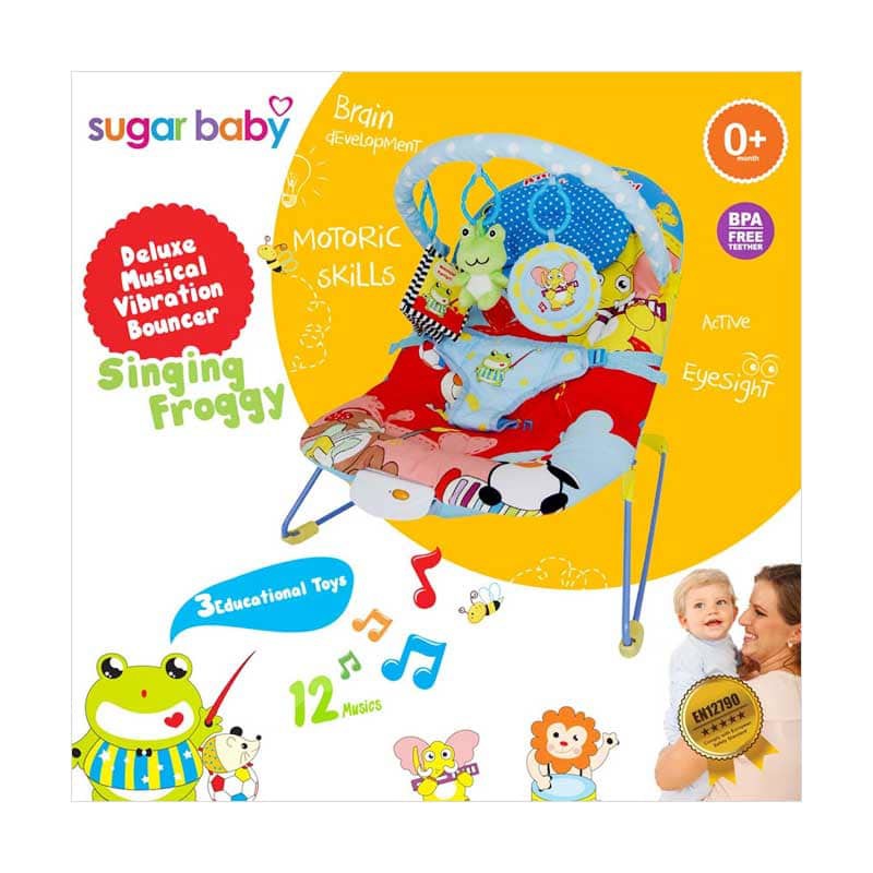 Sugar Baby Musical Vibration Bouncer - Singing Froggy