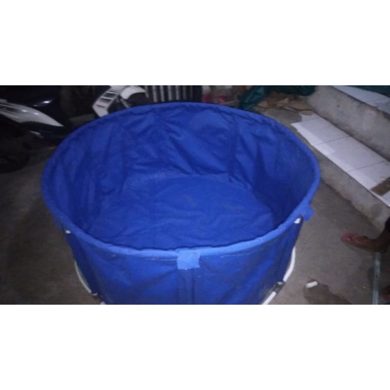 kolam bulat D2 T1 fullset rangka pipa